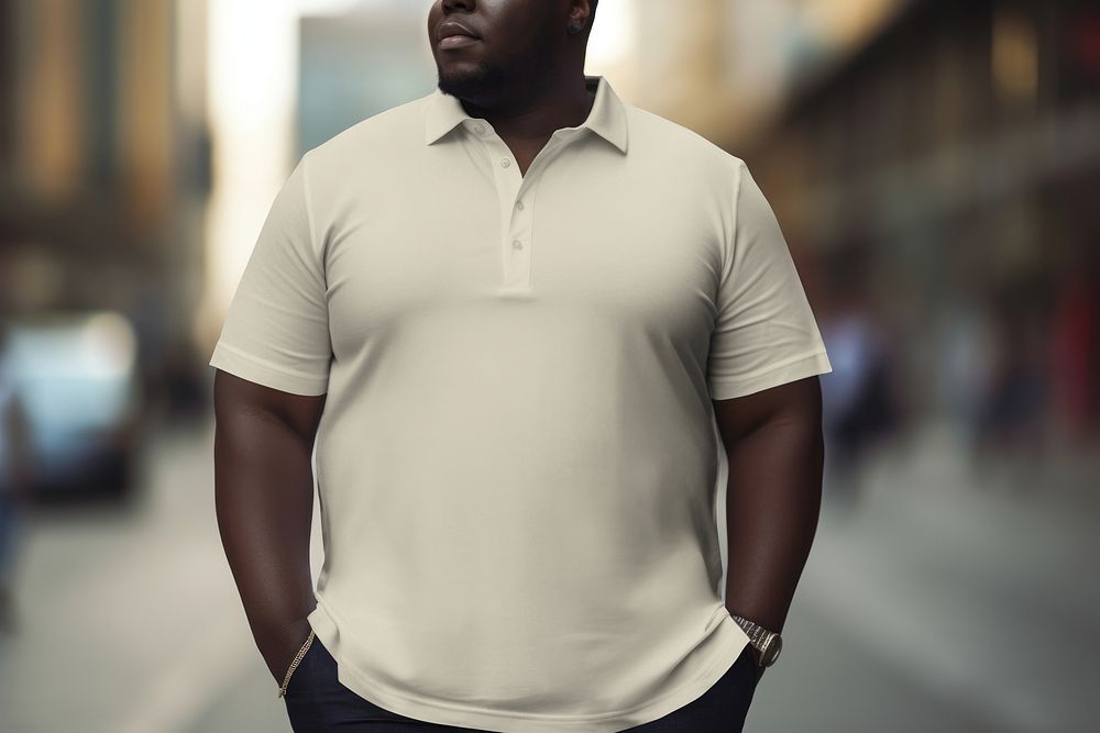 Man wearing off-white polo shirt