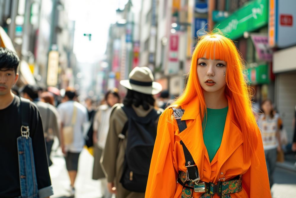 Japan fashionista costume walking street.