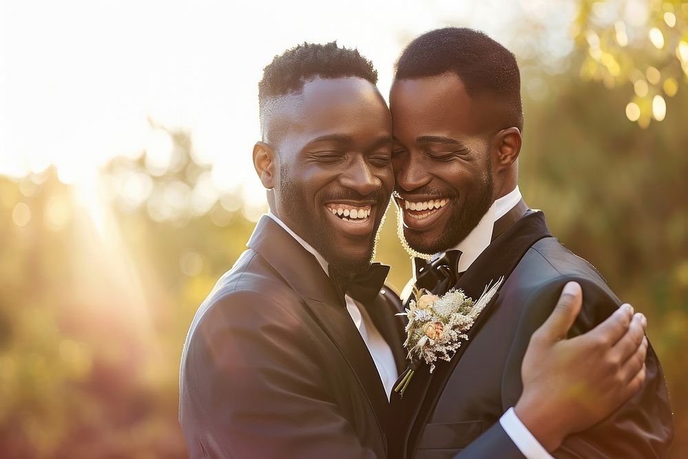Happy with black gay couple Dancing Wedding Celebration wedding celebration adult.