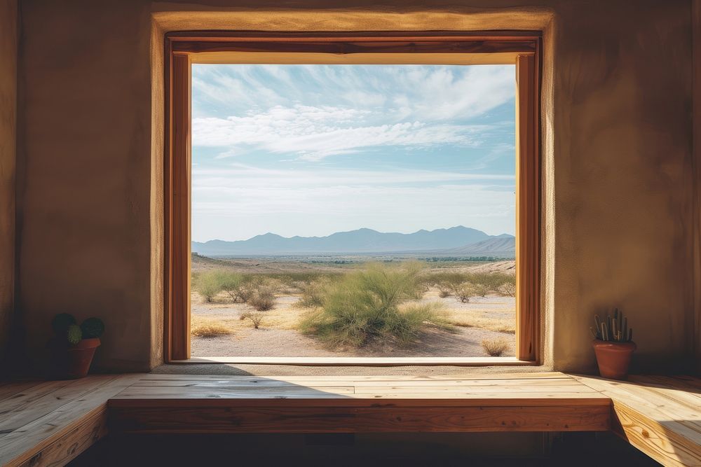 Window see desert architecture tranquility transparent.