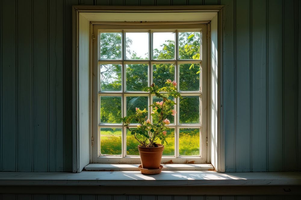 Window see field windowsill plant architecture.