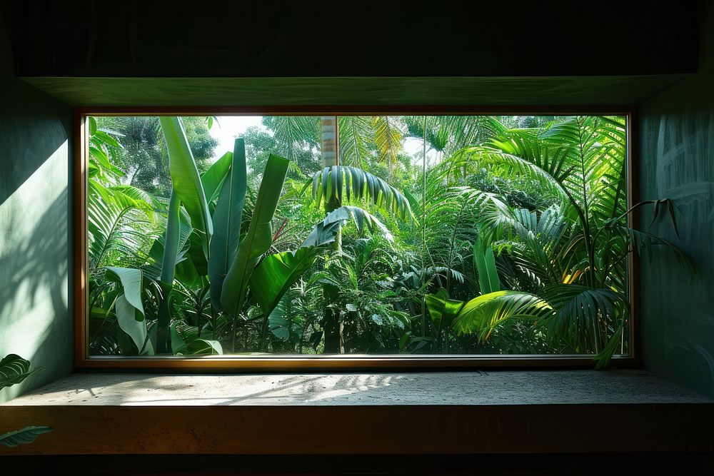 Window see jungle nature plant architecture.