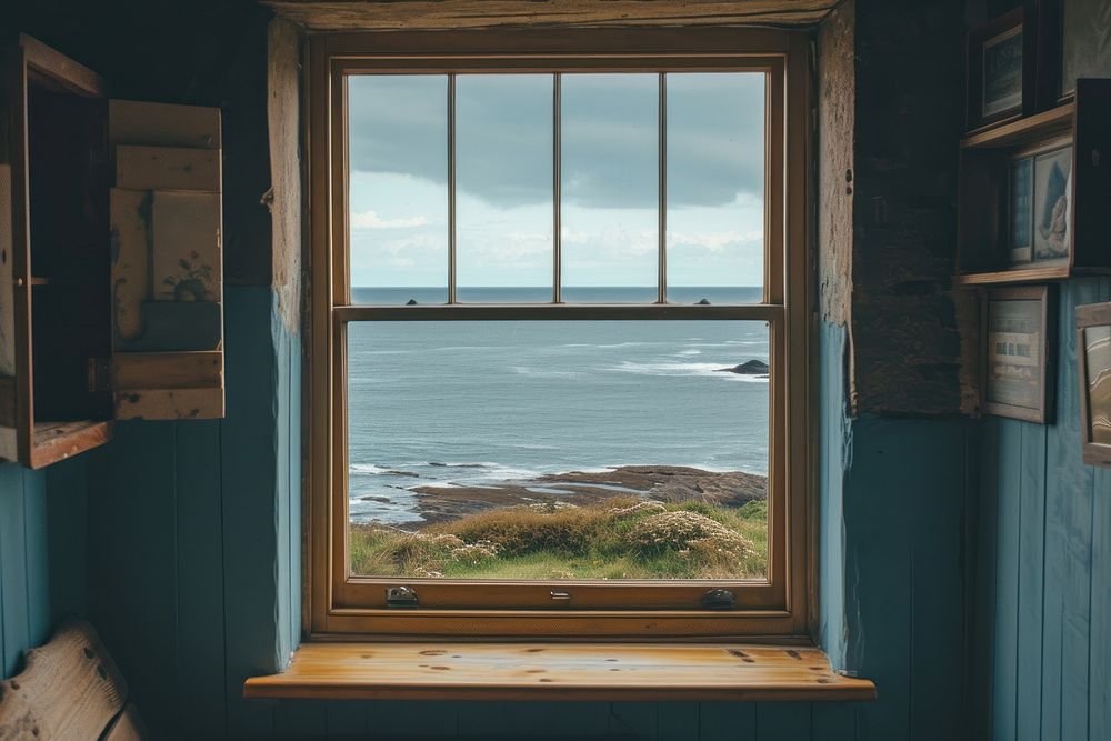 Window see seascape architecture tranquility transparent.