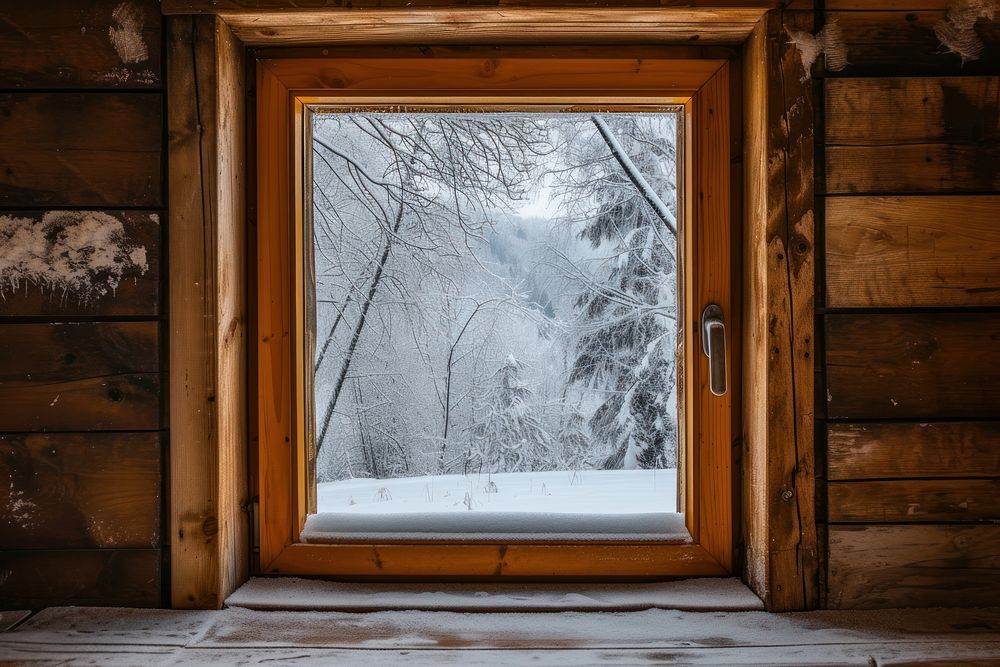 Window see winter landscape outdoors nature snow.