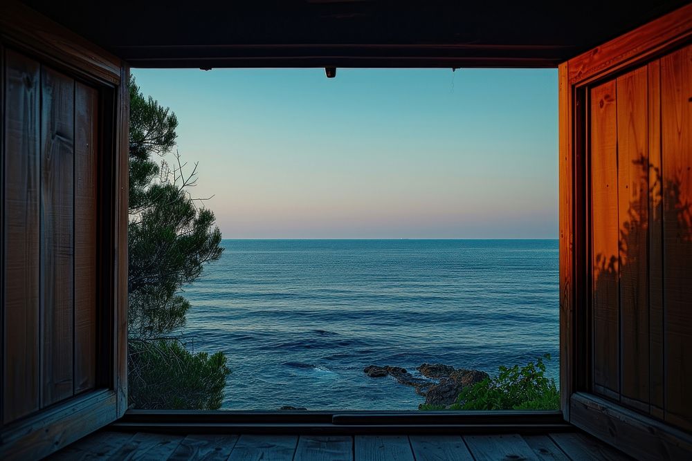 Window see seascape outdoors horizon nature.