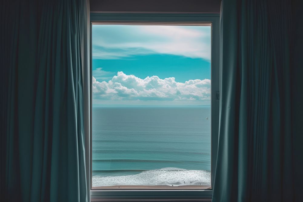Stunning sea landscape window nature sky.
