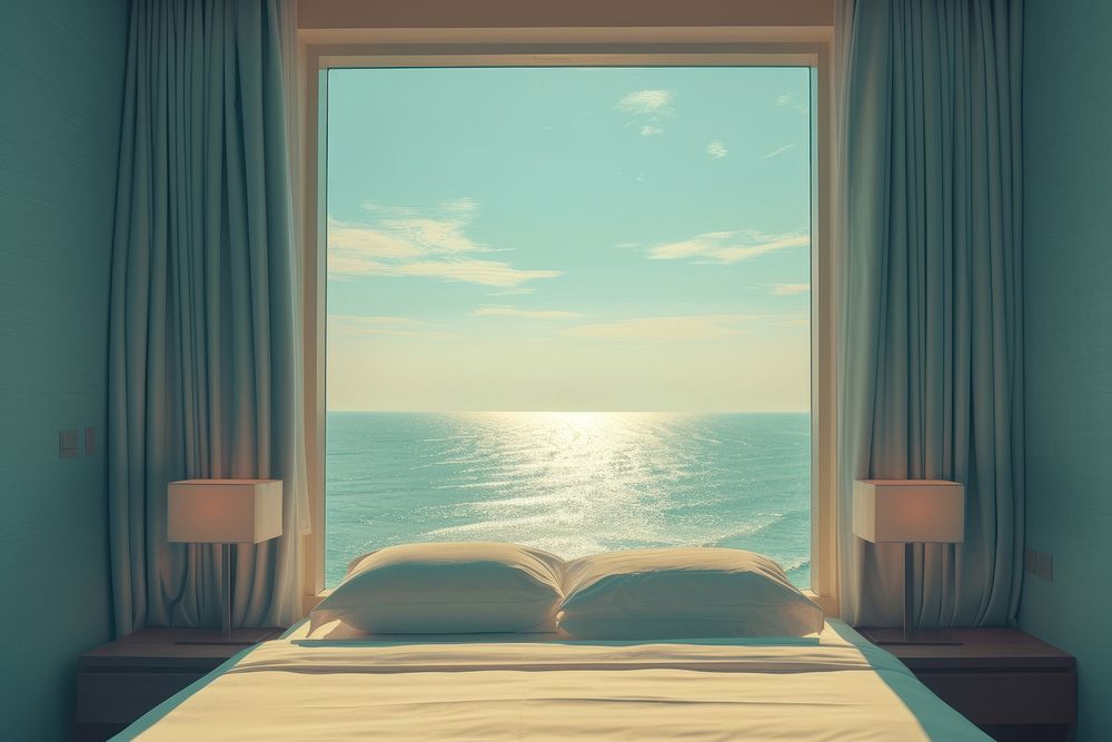 Stunning sea landscape window furniture nature.