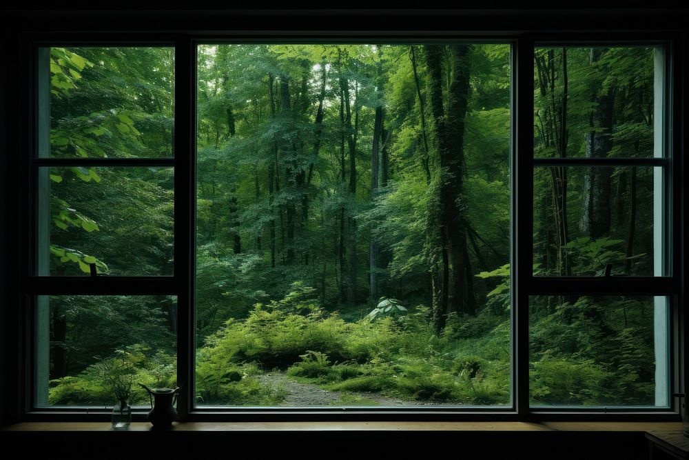 Window see forest vegetation woodland nature.