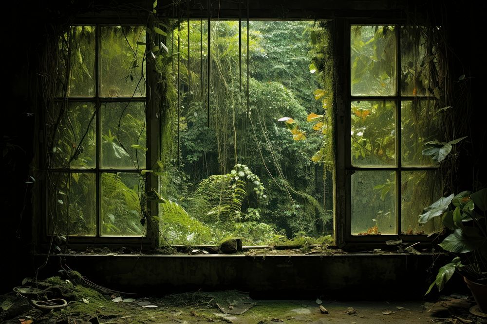 Window see jungle plant house architecture.