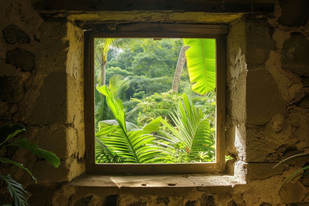 Window see jungle house architecture tranquility.