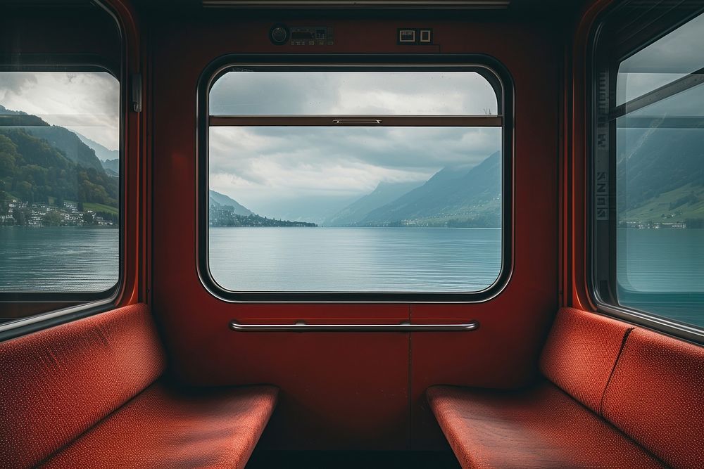 Stunning swiss landscape by lake window vehicle nature.