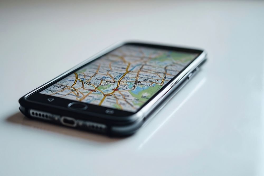 Mobile Phone Map electronics phone map. AI generated Image by rawpixel.