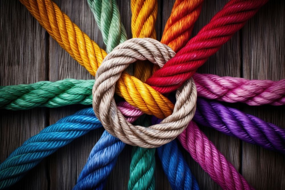Rope pulled from many color backgrounds durability complexity. AI generated Image by rawpixel.