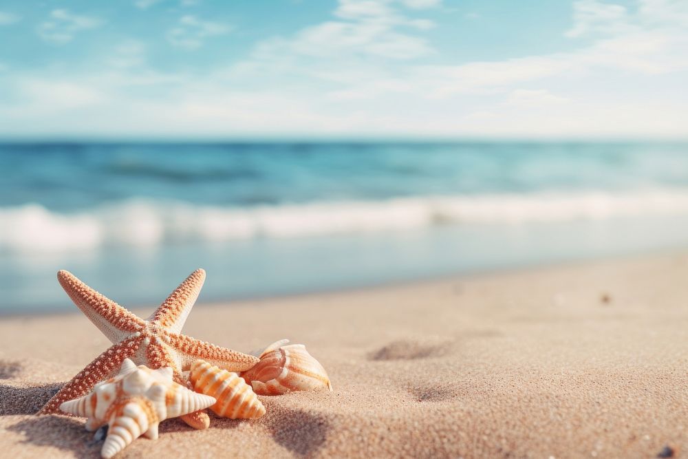 Seaside summer beach sea outdoors starfish.