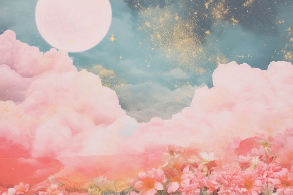 Pink galaxy craft collage backgrounds outdoors nature.