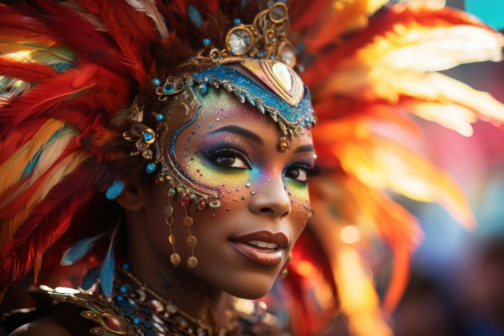 Carnival celebration performance headdress tradition. AI generated Image by rawpixel.