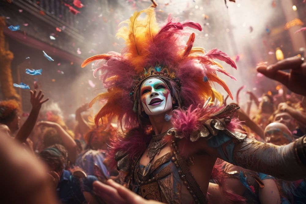 Carnival celebration festival adult holi. AI generated Image by rawpixel.