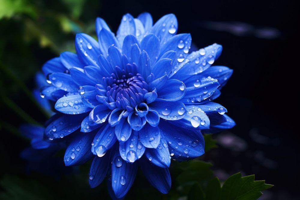 Blue flower dahlia plant inflorescence. AI generated Image by rawpixel.
