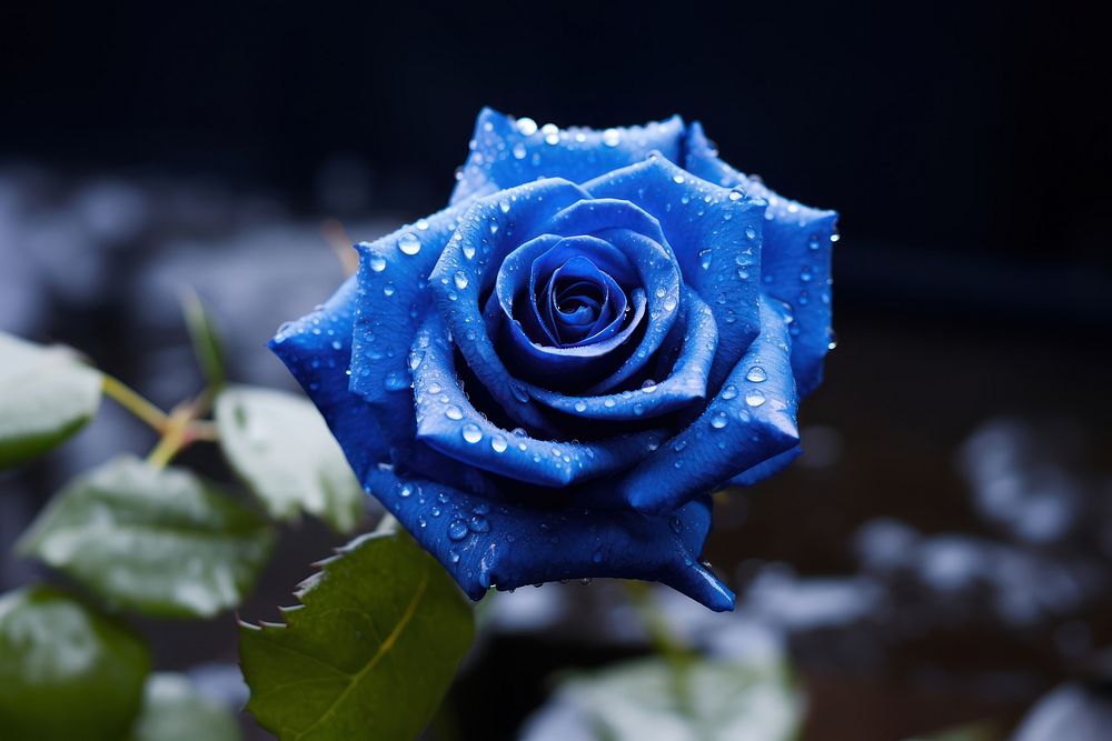 Blue rose flower plant inflorescence. AI generated Image by rawpixel.