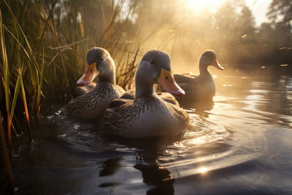 Ducks outdoors animal nature. AI generated Image by rawpixel.