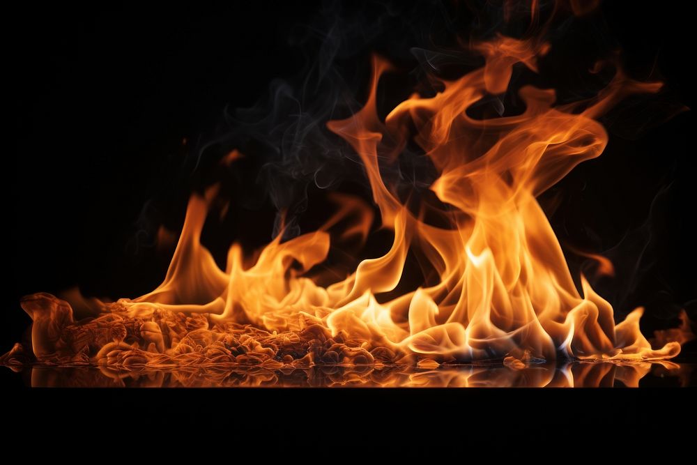 Single flame fire fireplace bonfire light. AI generated Image by rawpixel.