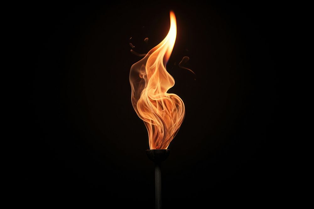 Single flame light fire illuminated. AI generated Image by rawpixel.