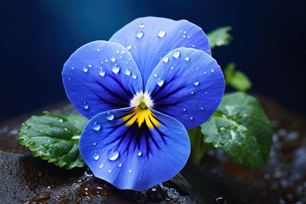 True blue pansy flower petal plant. AI generated Image by rawpixel.