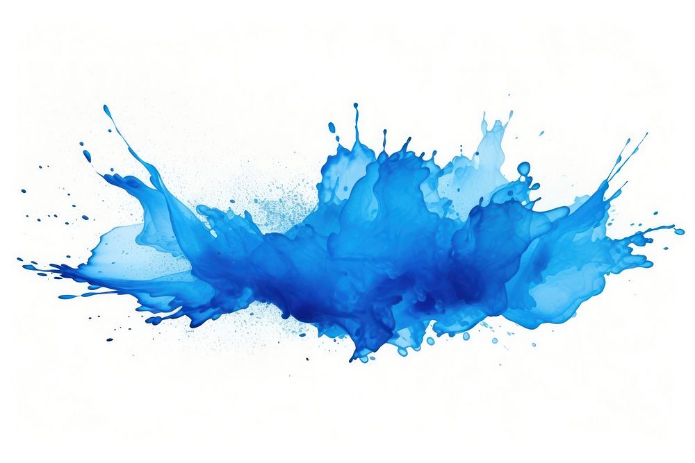 Splash blue backgrounds painting white background.