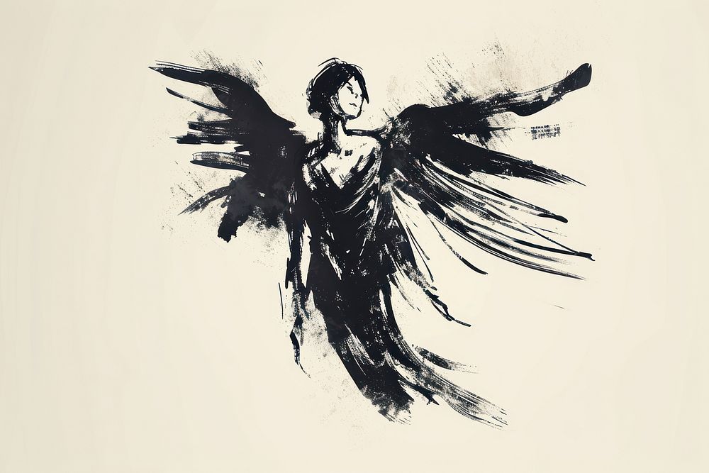Angel angel black art. AI generated Image by rawpixel.