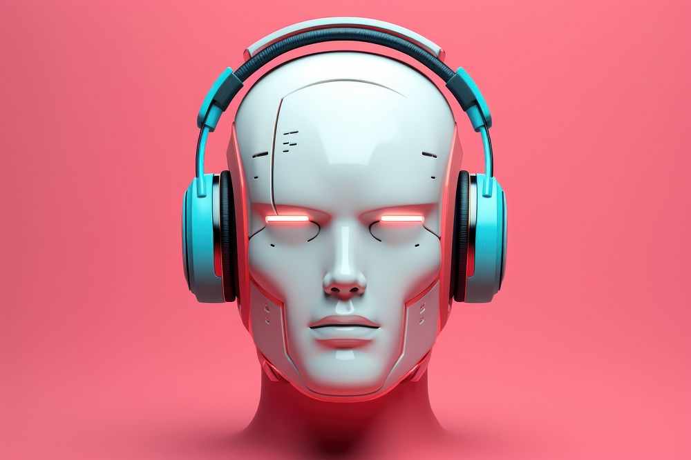Head robot headphones electronics technology.