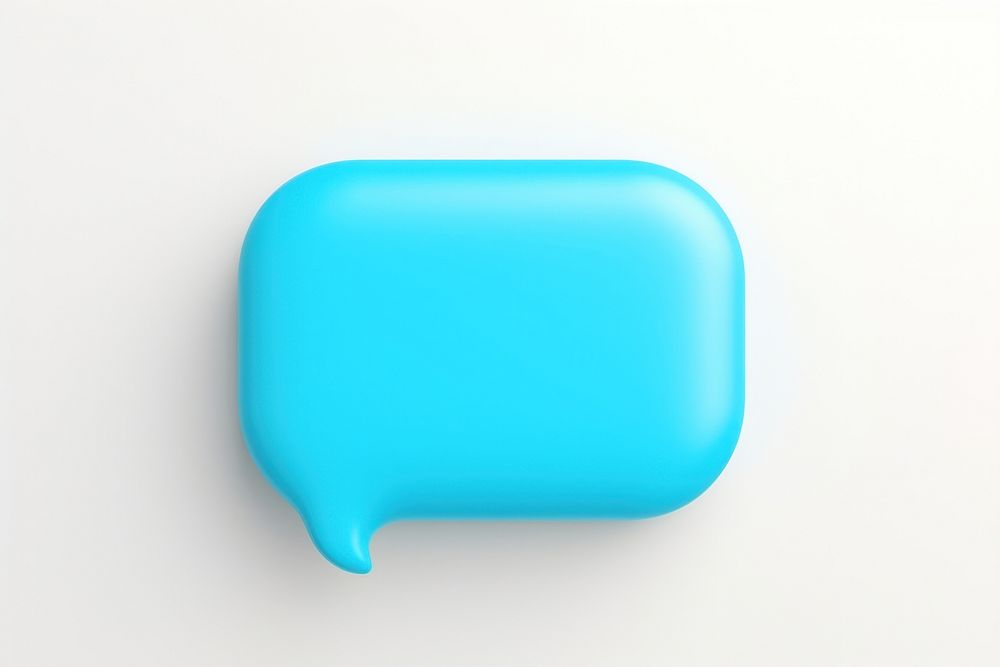 Speech bubble symbol turquoise plastic text.