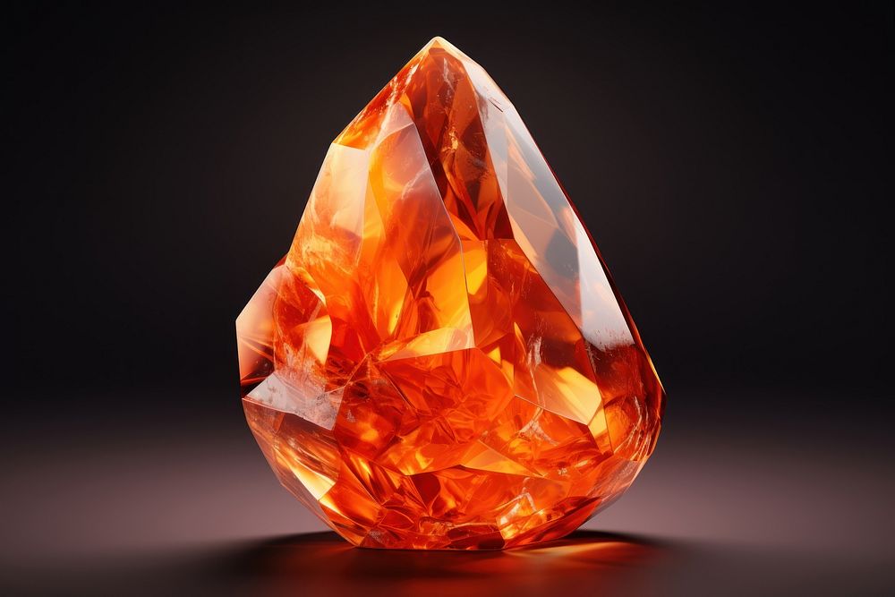Orange shape gemstone crystal mineral.