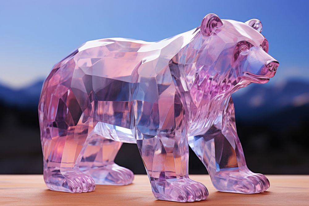 Bear gemstone crystal purple.