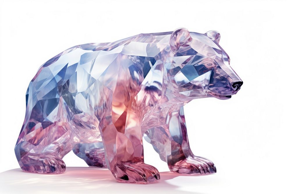 Bear gemstone crystal white background accessories.