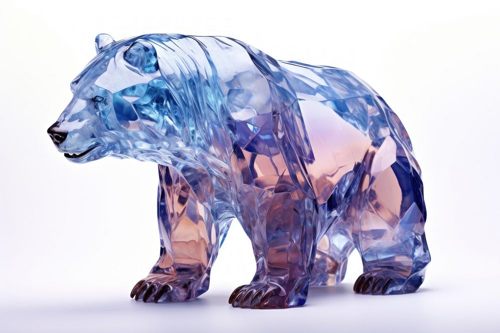 Bear sculpture wildlife gemstone.