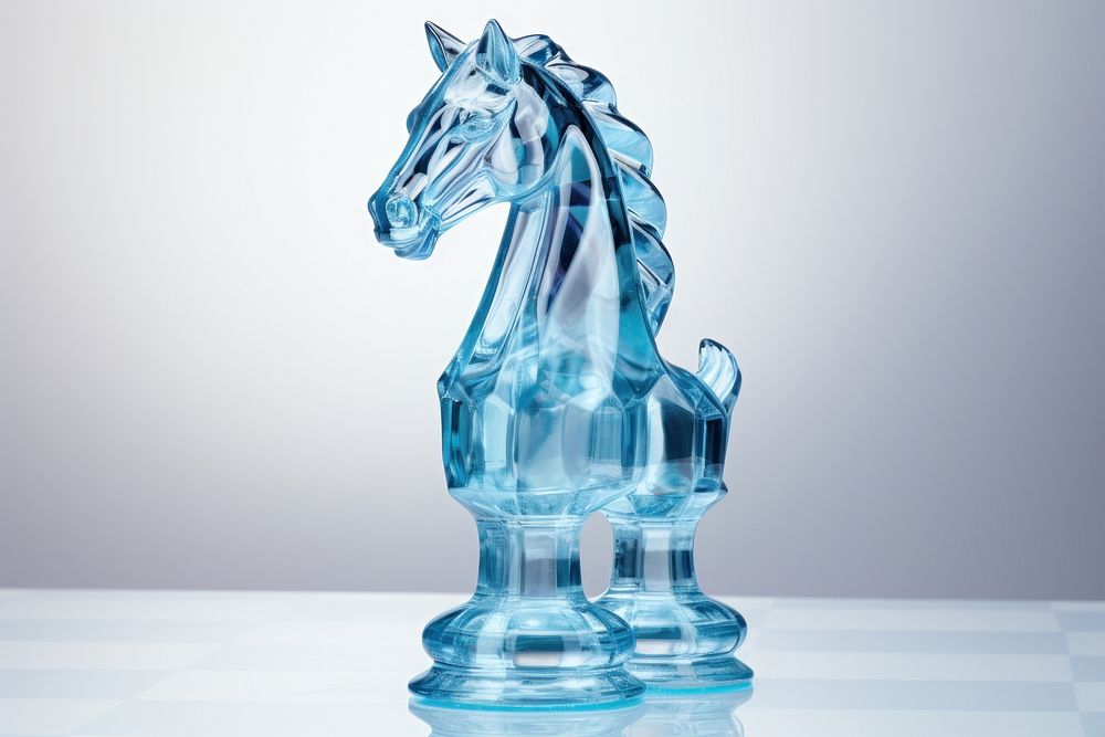 Chess knight horse shape figurine crystal animal.