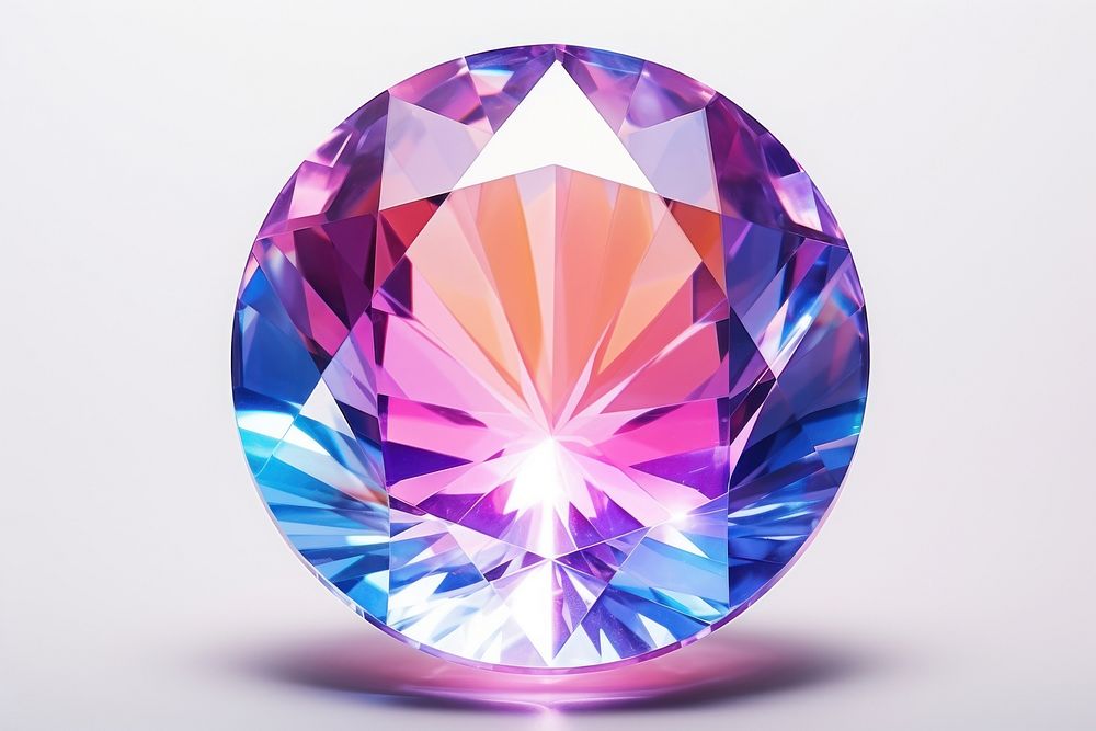Circle shape gemstone crystal amethyst.