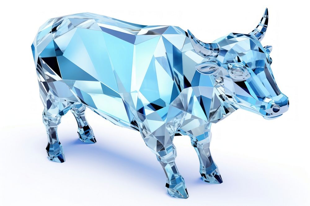 Cow shape gemstone livestock mammal cattle.