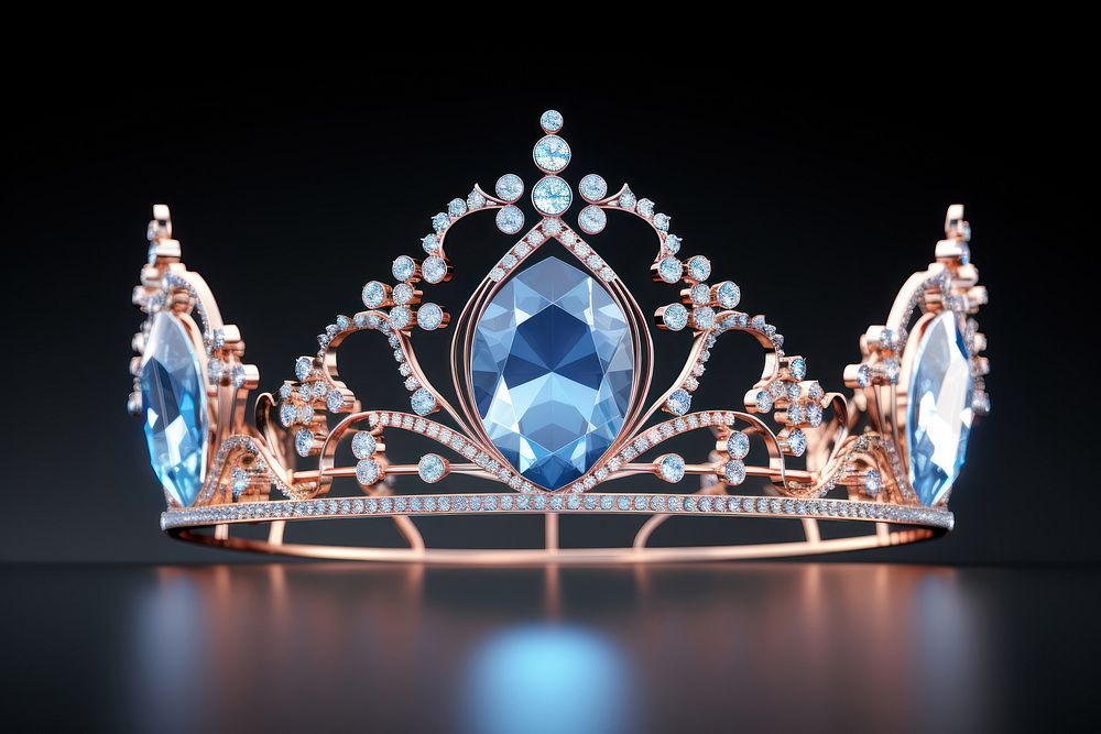 Crown shape gemstone jewelry crystal.