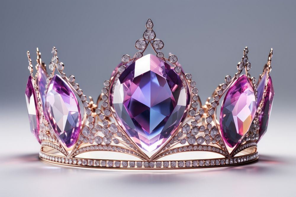 Crown shape gemstone amethyst jewelry.