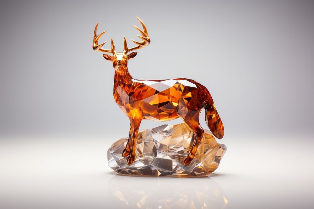 Deer wildlife figurine crystal.