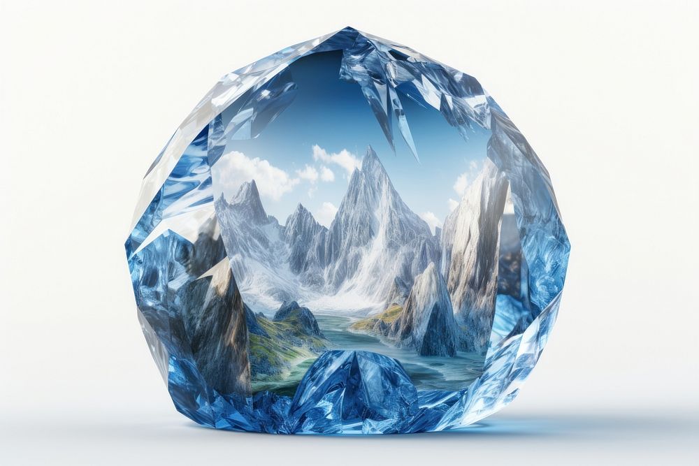 Earth shape gemstone crystal mineral.