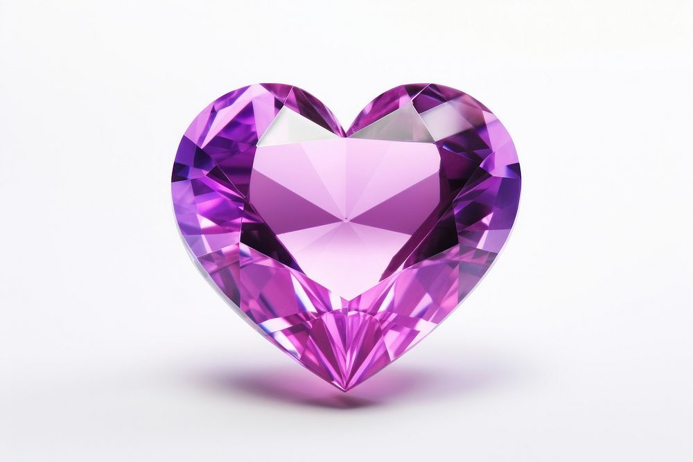 Heart shape gemstone amethyst jewelry diamond.