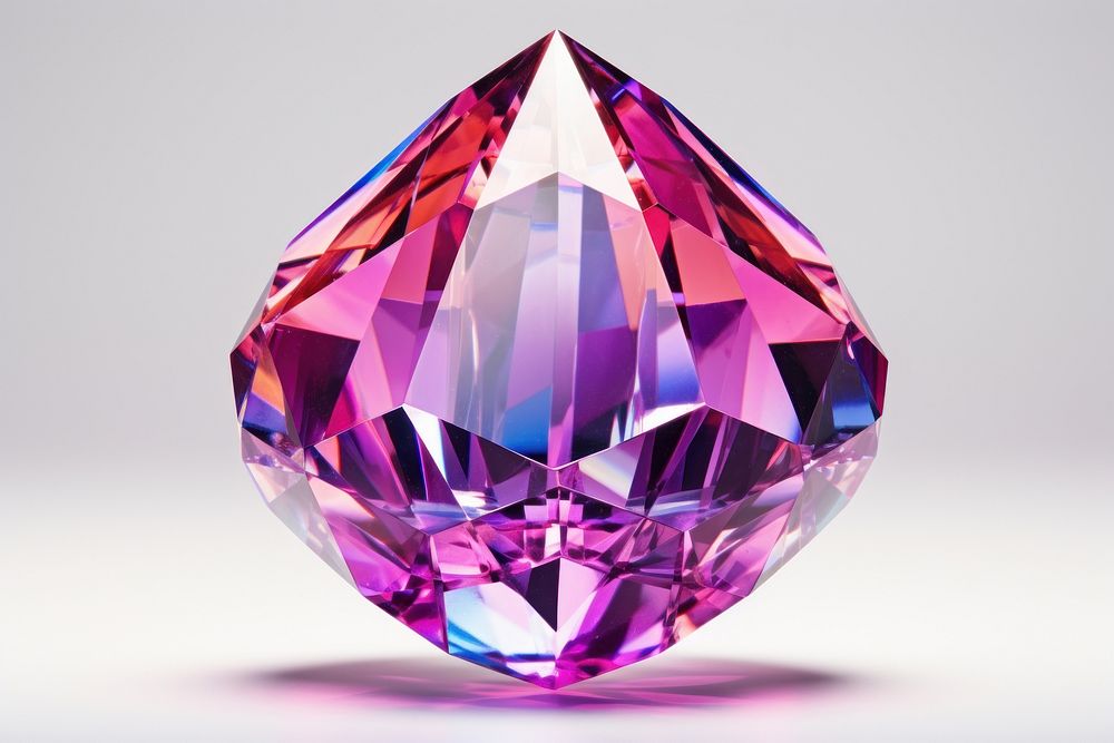 Hexagon shape gemstone crystal amethyst.