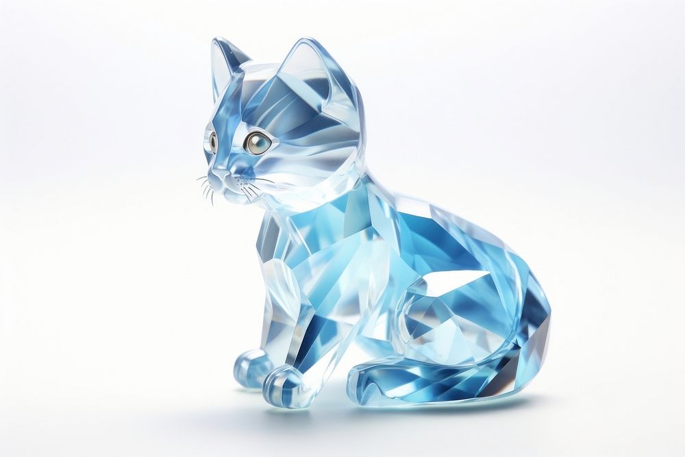 Kitten shape gemstone crystal animal mammal.