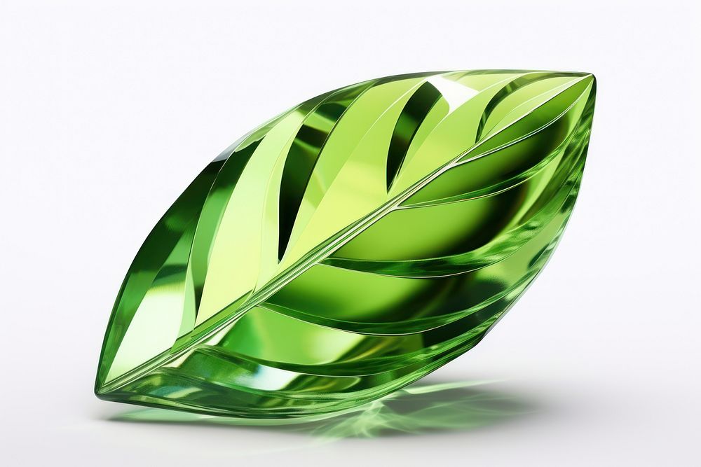 Leaf shape gemstone jewelry white background accessories.
