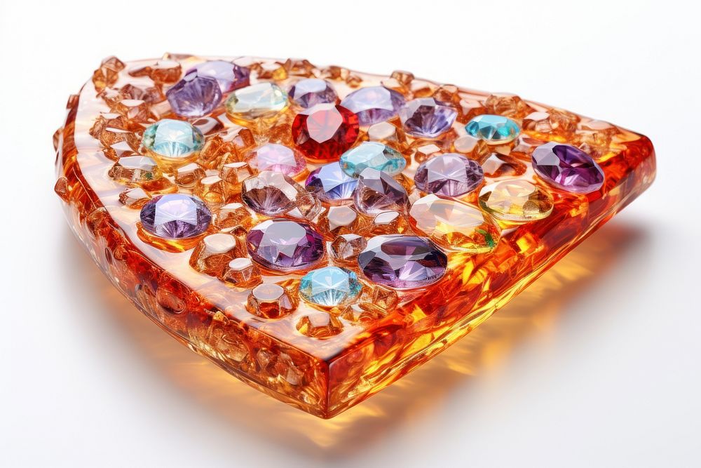 Crystal pizza gemstone jewelry diamond.