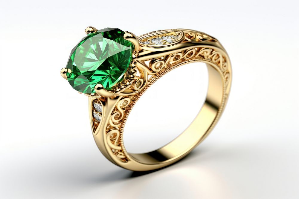Ring shape gemstone jewelry emerald.