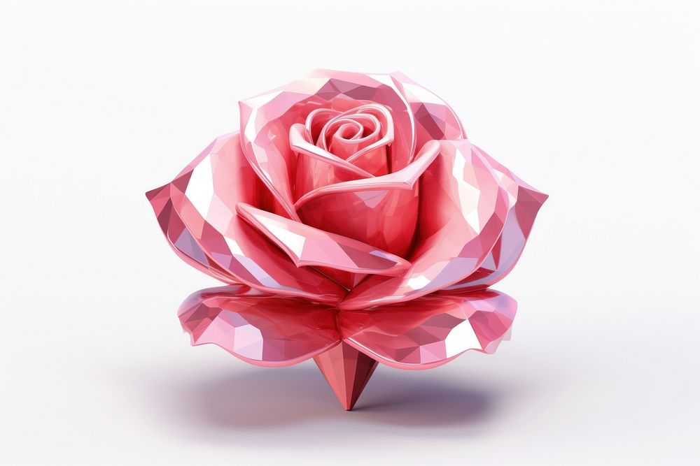 Rose shape gemstone origami flower plant.