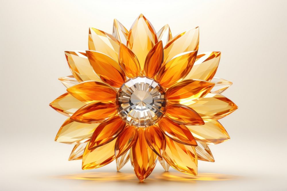Crystal spring sunflower warm color gemstone jewelry plant.